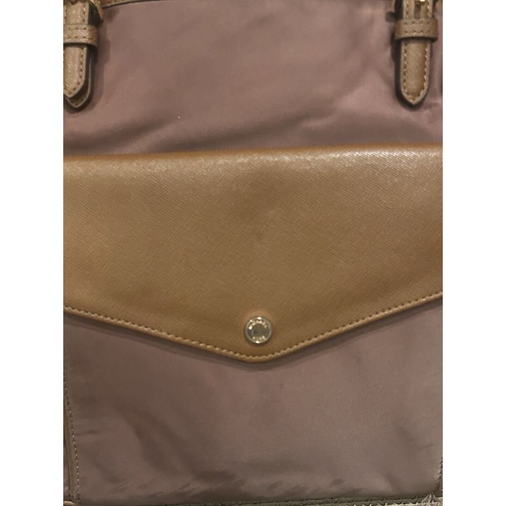 Michael Kors Nylon Tote Jet Set Nylon Saffiano Leather Tan Large Shoulder Bag - Picture 3 of 13